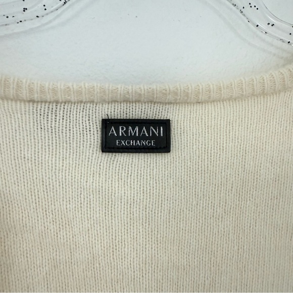ARMANI EXCHANGE Cream Red Lam-wool Blend Long Sleeve Knit Casual Neutral Sz XXL - Picture 5 of 9